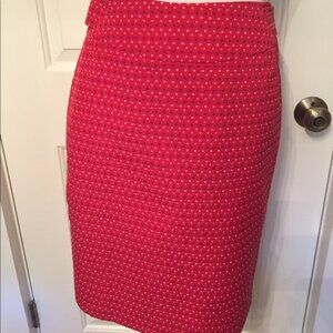 ETCETERA SKIRT PENCIL RED POLKA DOT KNEE LENGTH POCKETS SIZE 2